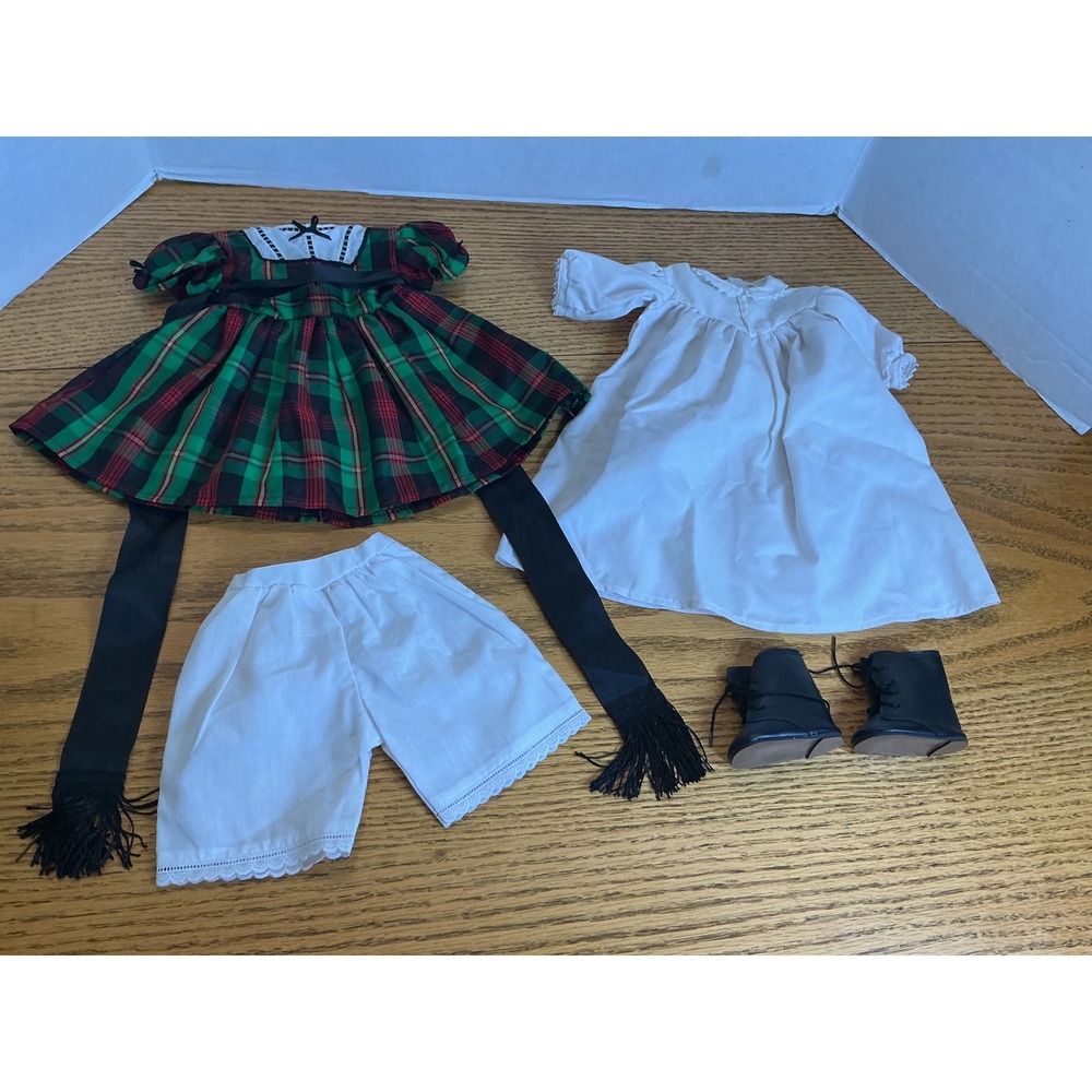 American girl Addy Walker green tartan Christmas Outfit and Nightgown